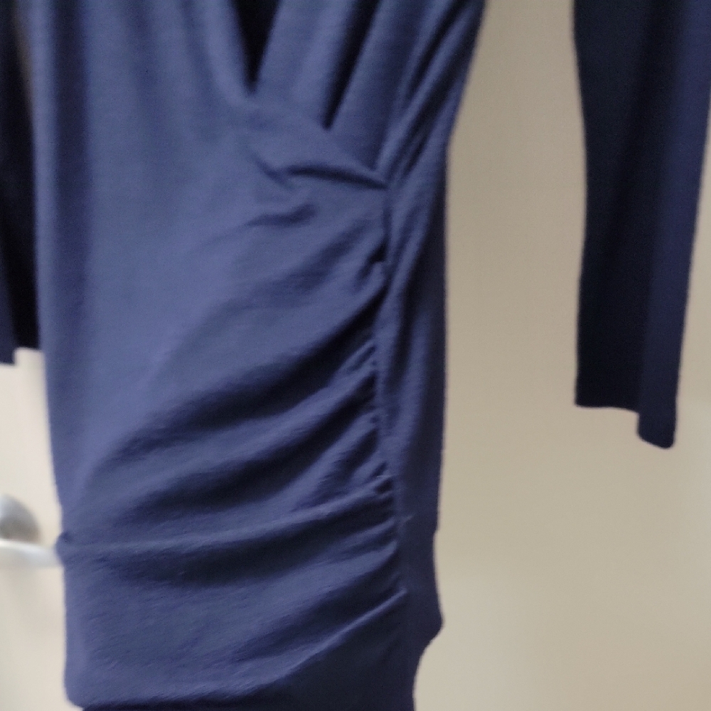 41 Hawthorn Navy Draped Wrap-Front Blouse - Picture 10 of 13